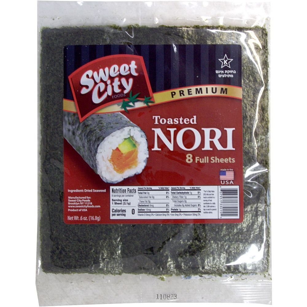 Sweet City Toasted Nori, 8 Full Sheets, 6 Oz | Bay Kosher